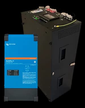 Blaucell 16kWh thuisbatterij met 1fase Victron energy Multiplus 48 3000 omvormer